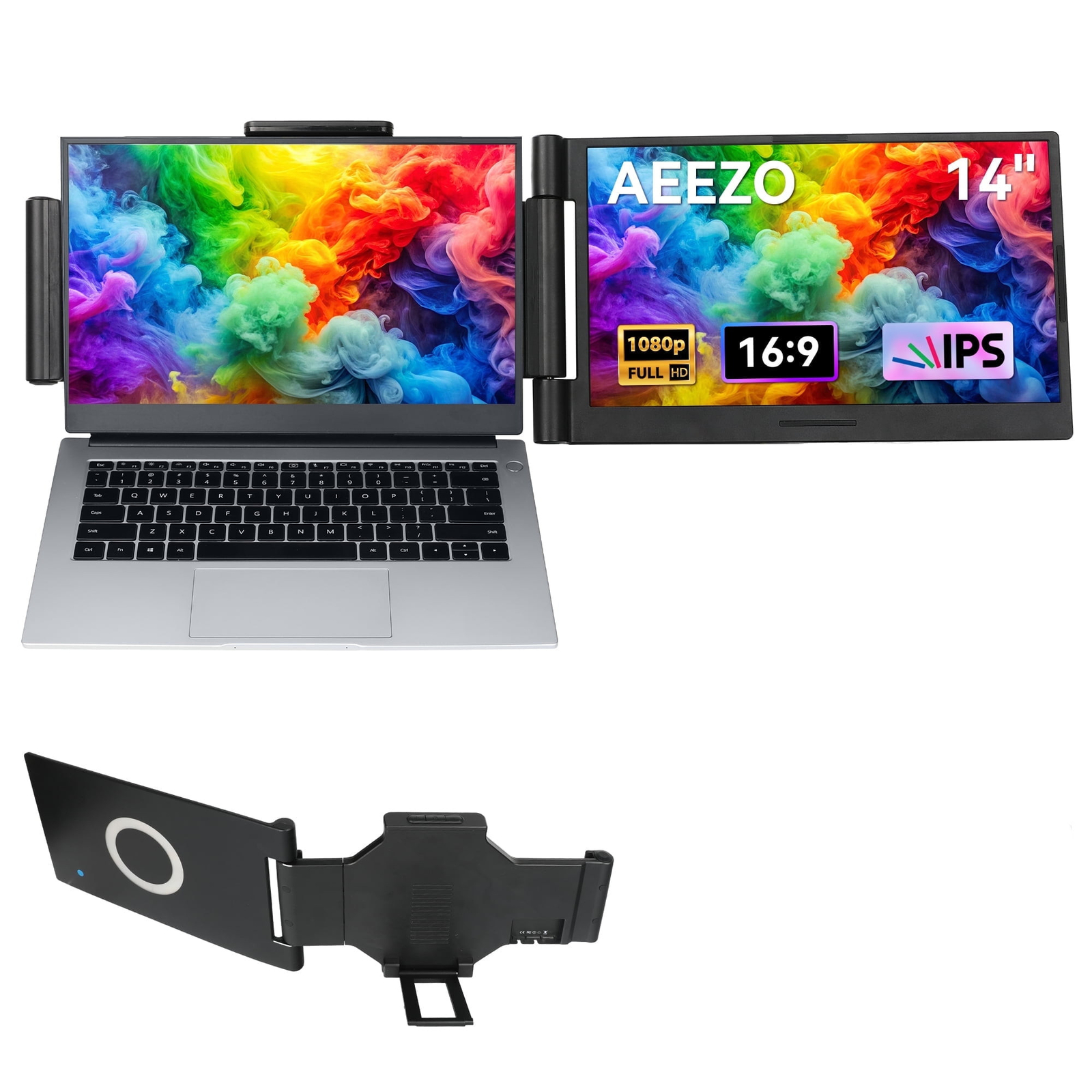 2025 14.1" Portable Monitor,1080P FHD Display Laptop Screen Monitor Extender
