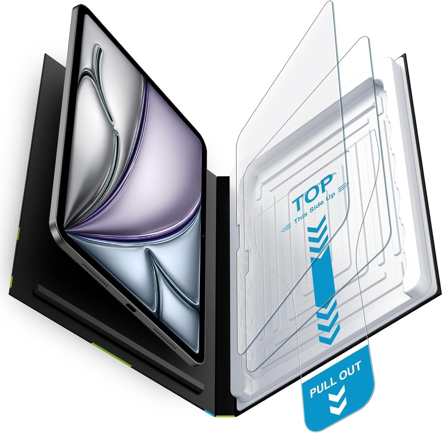 2 Pack Anti-Fingerprint Matte Glass Screen Protector for iPad Air 11” with Anti-