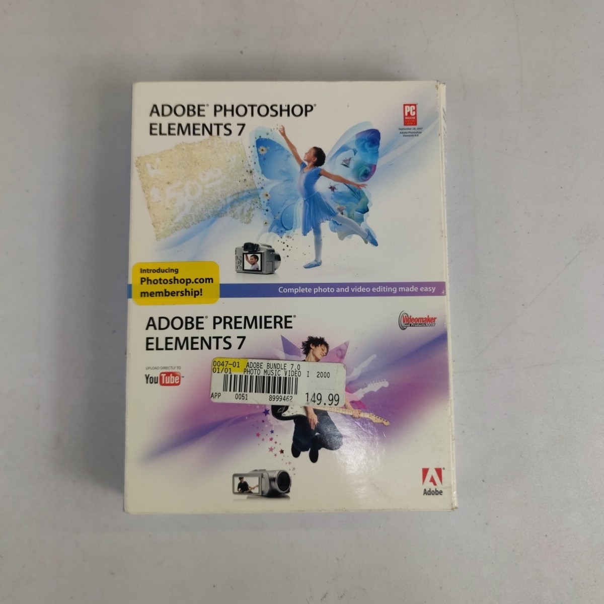 Adobe Photoshop Elements 7 & Premiere Elements 7 Complete 2 Disc CD-Rom Software