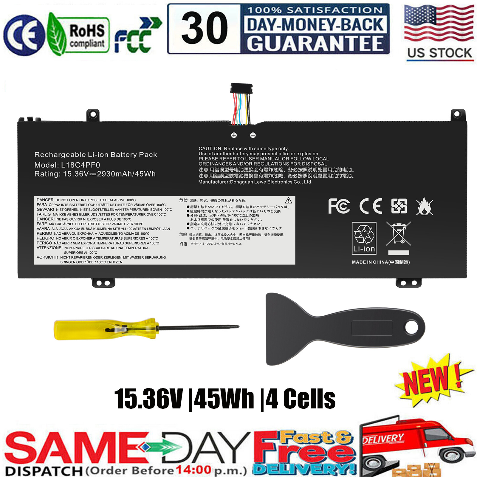 ✅L18M4PF0 L18C4PF0 L18D4PF0 Battery For Lenovo ThinkBook 13s-IWL 13s-IML 14s-IWL