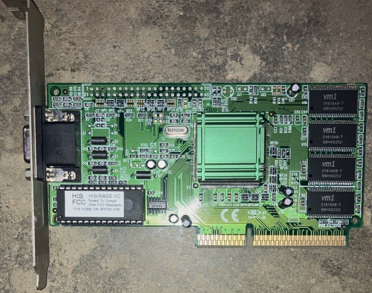 Vintage HIS Rage IIc ATI 8MB AGP VGA TESTED