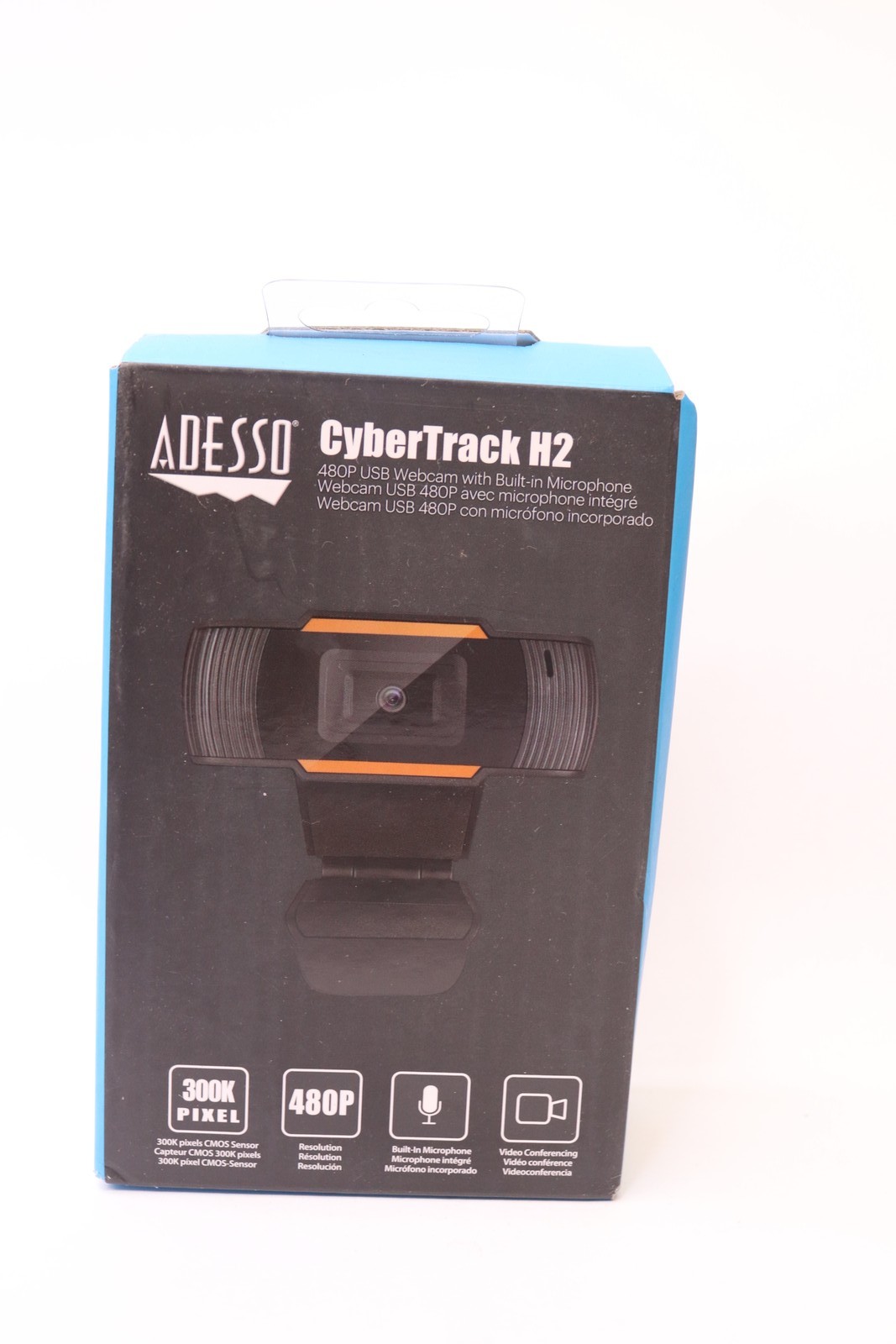 Adesso CyberTrack 480P USB Webcam with Built-In Microphone H2