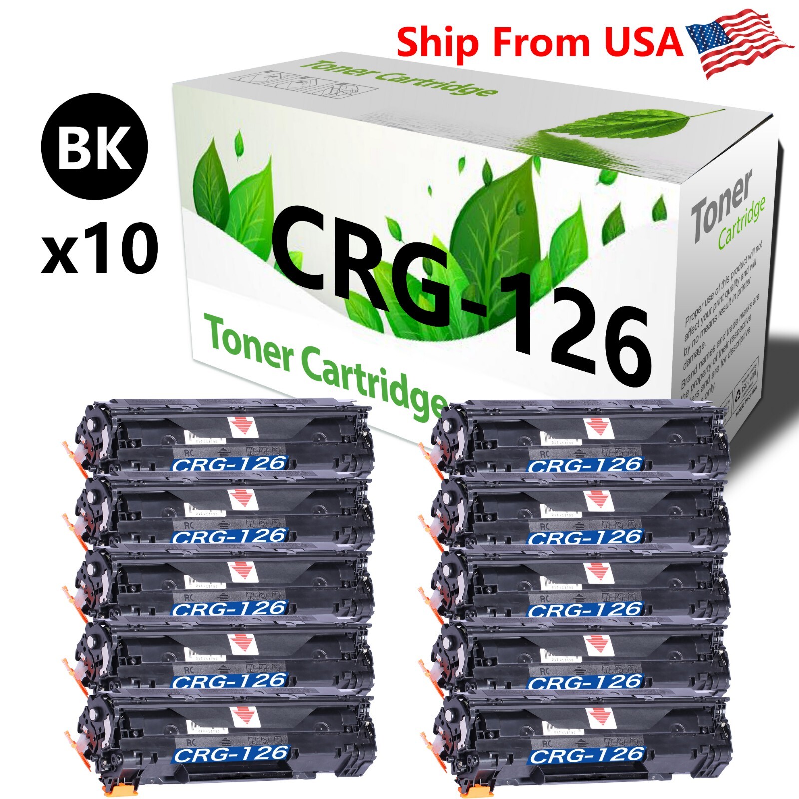 10PK CRG126 CRG-126 Toner Cartridge For imageCLASS LBP6200 LBP6230dw Printer