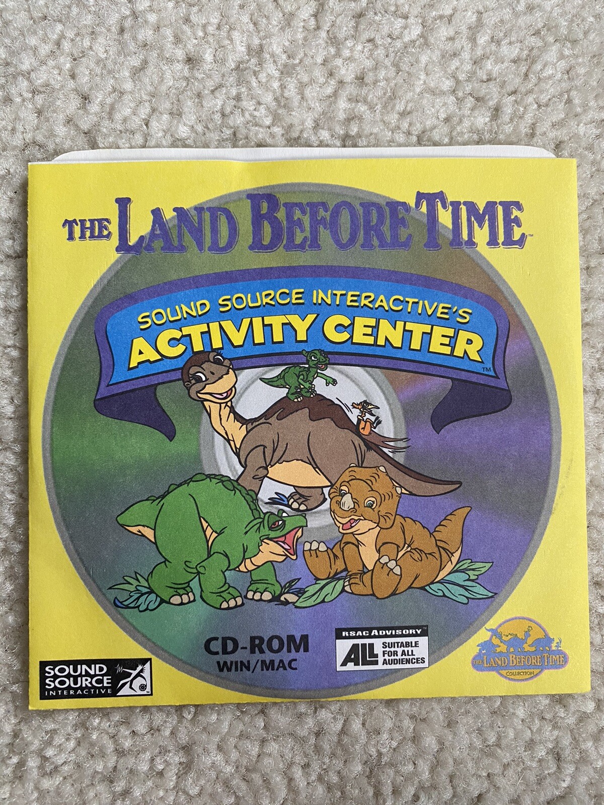 The Land Before Time Sound Source Interactive's Activity Center CD Paper Sleeve