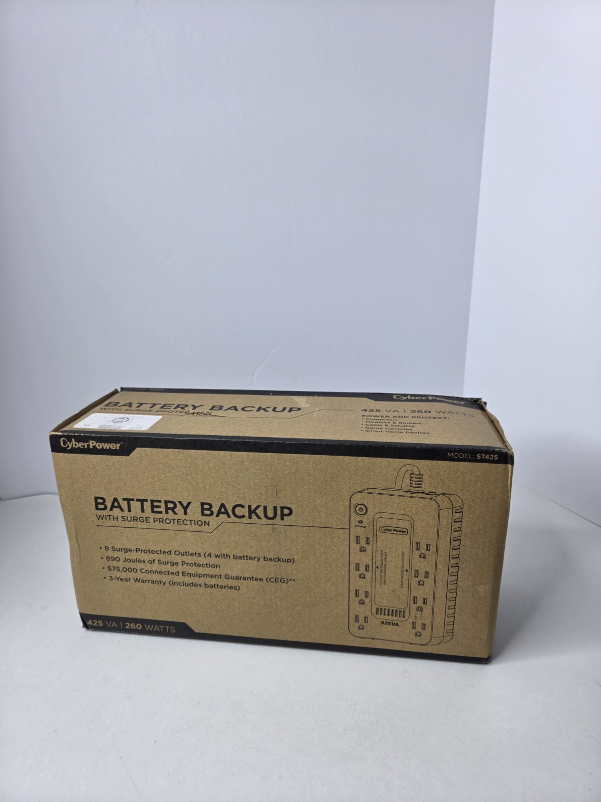 Open Box CyberPower ST425 425VA / 260W Standby Battery Backup UPS