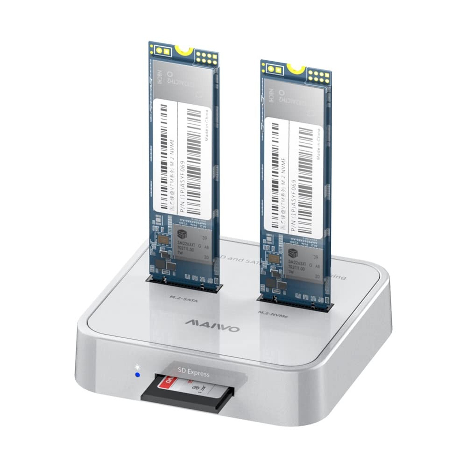 MAIWO K3016SD NVMe SATA SD 3 Bay SSD Docking Station, 10Gbps M.2 SSD Reader A...