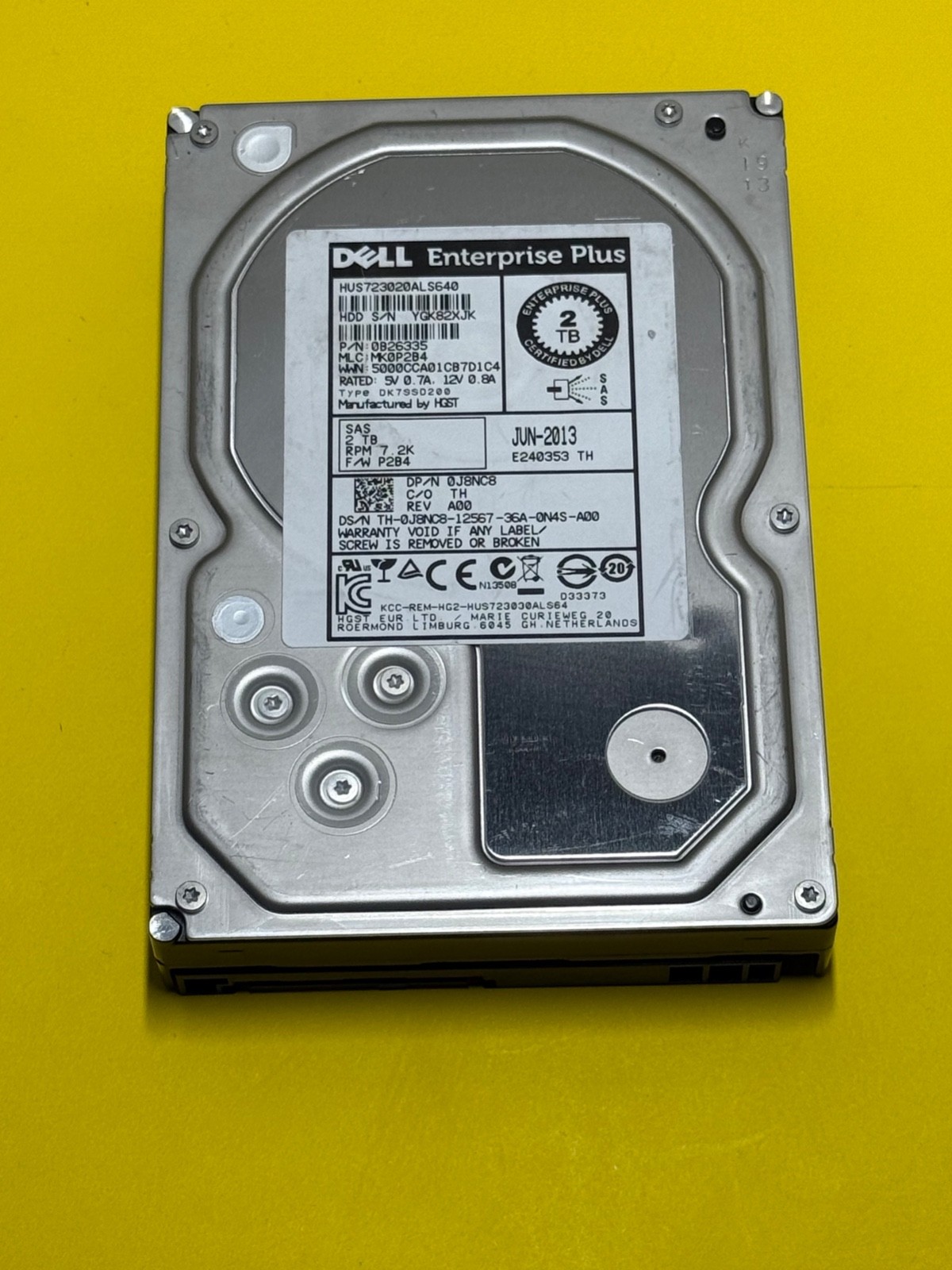 Dell HUS723020ALS640 2TB 7.2K SAS 6Gb/s 3.5” 0J8NC8