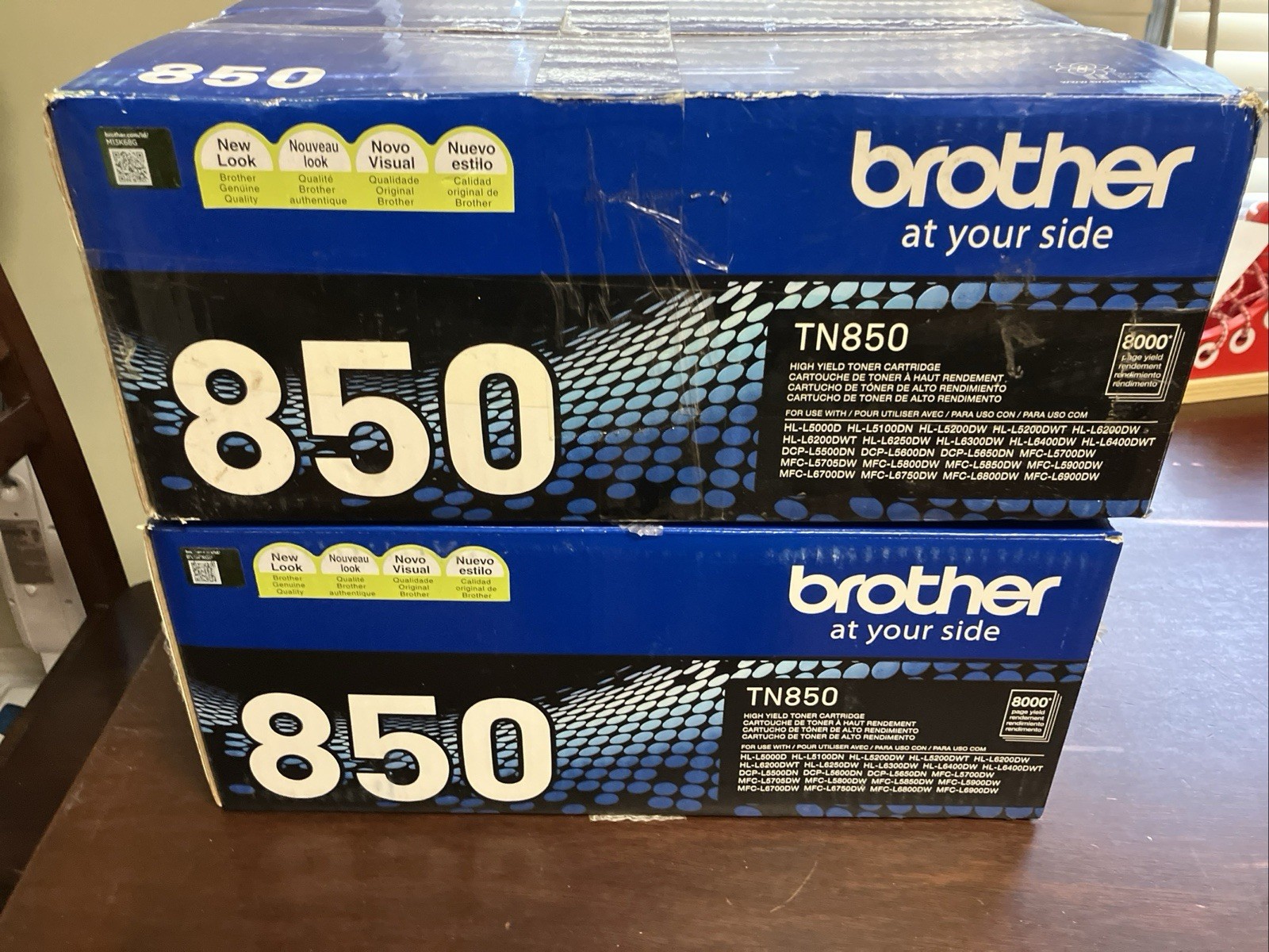 NEW GENUINE - BROTHER TN850 2-PACK HIGH-YIELD BLACK TONER - TN8502PK SEALED BAGS