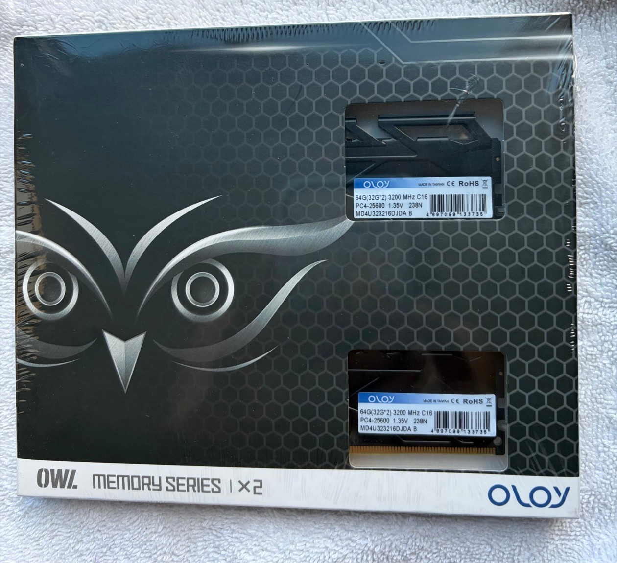 OLOy Owl 64GB 2x32GB DDR4 3200 CL16 Desktop Memory MD4U323216DJDA Sealed