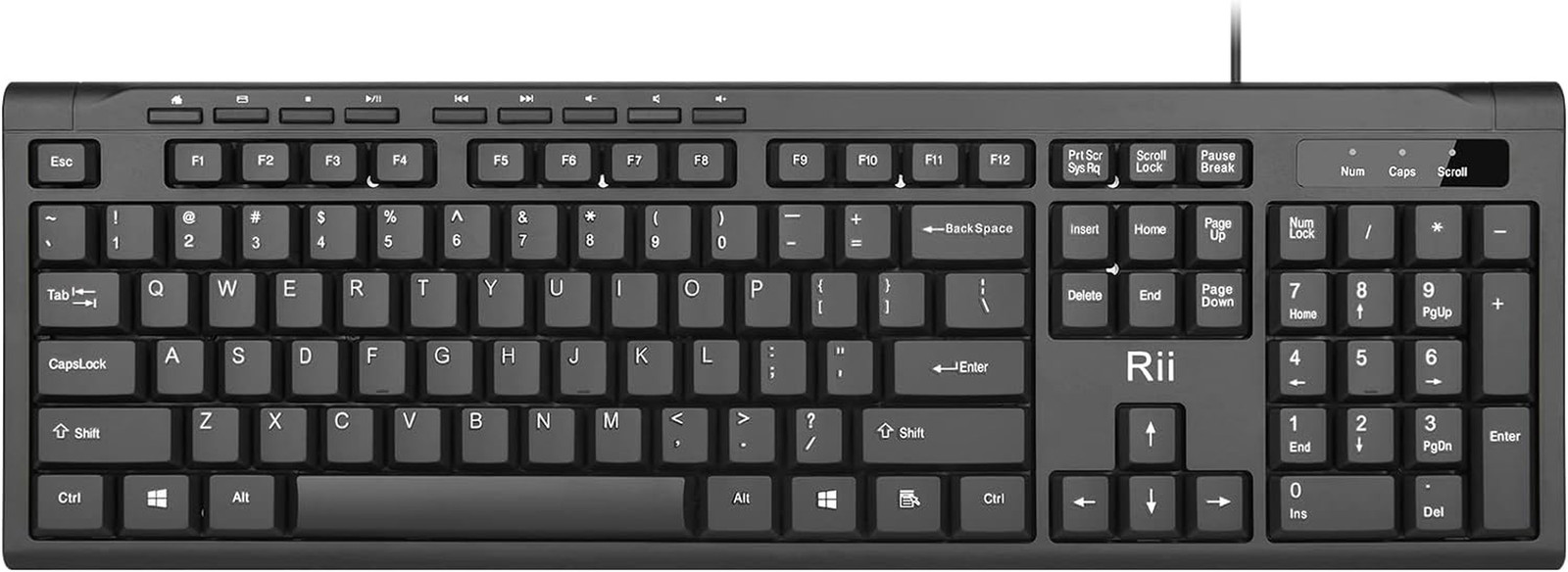 Rii RK907 Ultra-Slim Compact USB Wired Keyboard for Mac and Pc,Windows 10/8 / 7