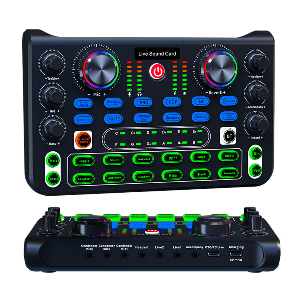 New Live Sound Card and Audio Interface With DJ Mixer Effects and Voice Changer