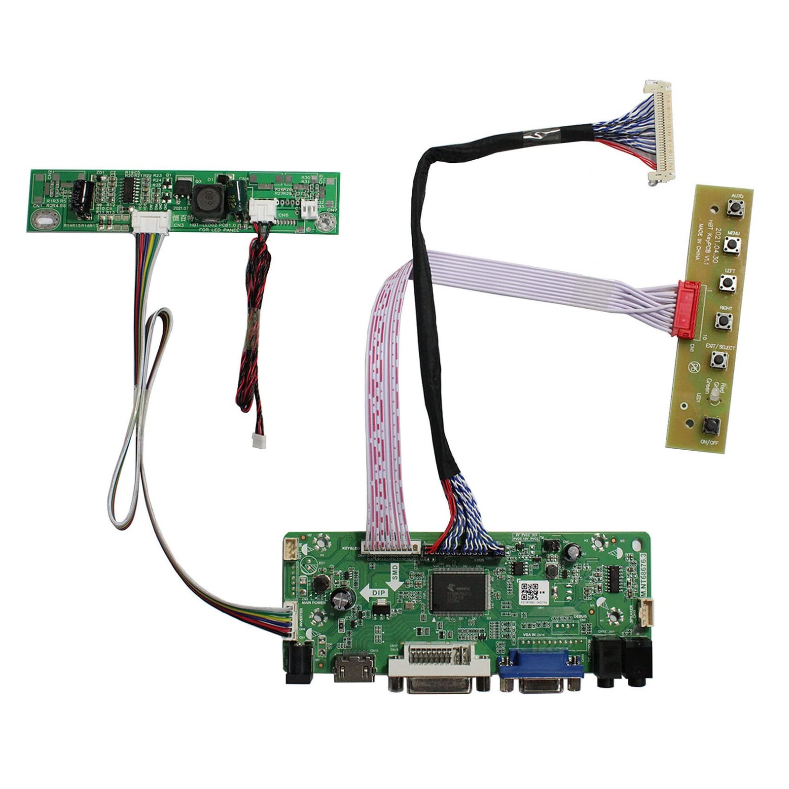 VGA DVI Audio LCD Controller Board for 54.6cm 60.5cm 1920x1080 30Pin LCD