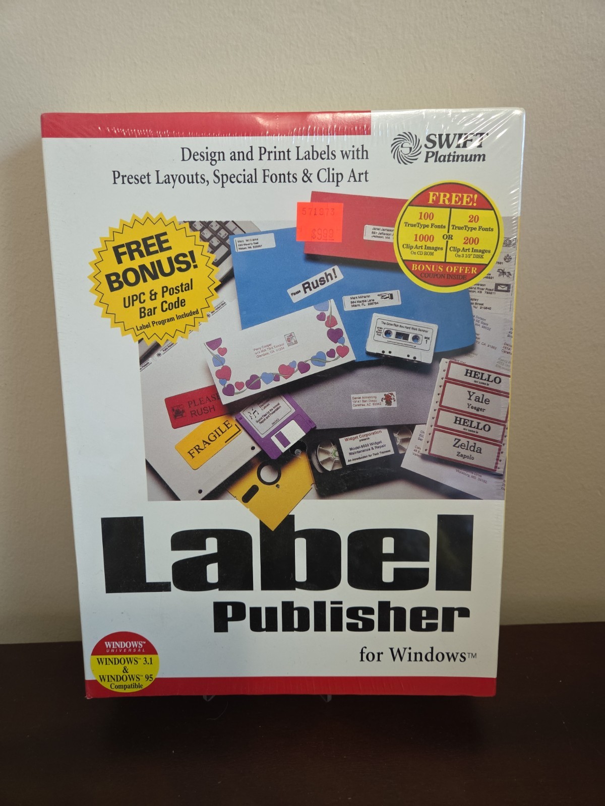 Vtg 90's New Sealed Label Publisher Windows IBM PC 3.5" Disk Big Box 1995 Cosmi