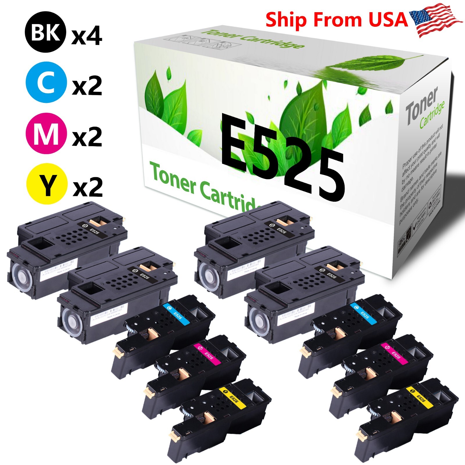 10PK Compatible E525 Toner Cartridge Replacement for E525 E525 Printer