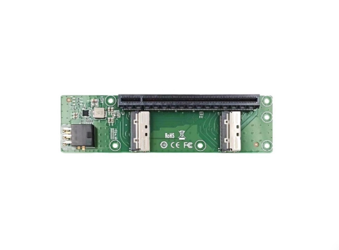 PCIe 5.0 expansion board 2-port MCIO 8I to PCIe ex16 slot adapter card