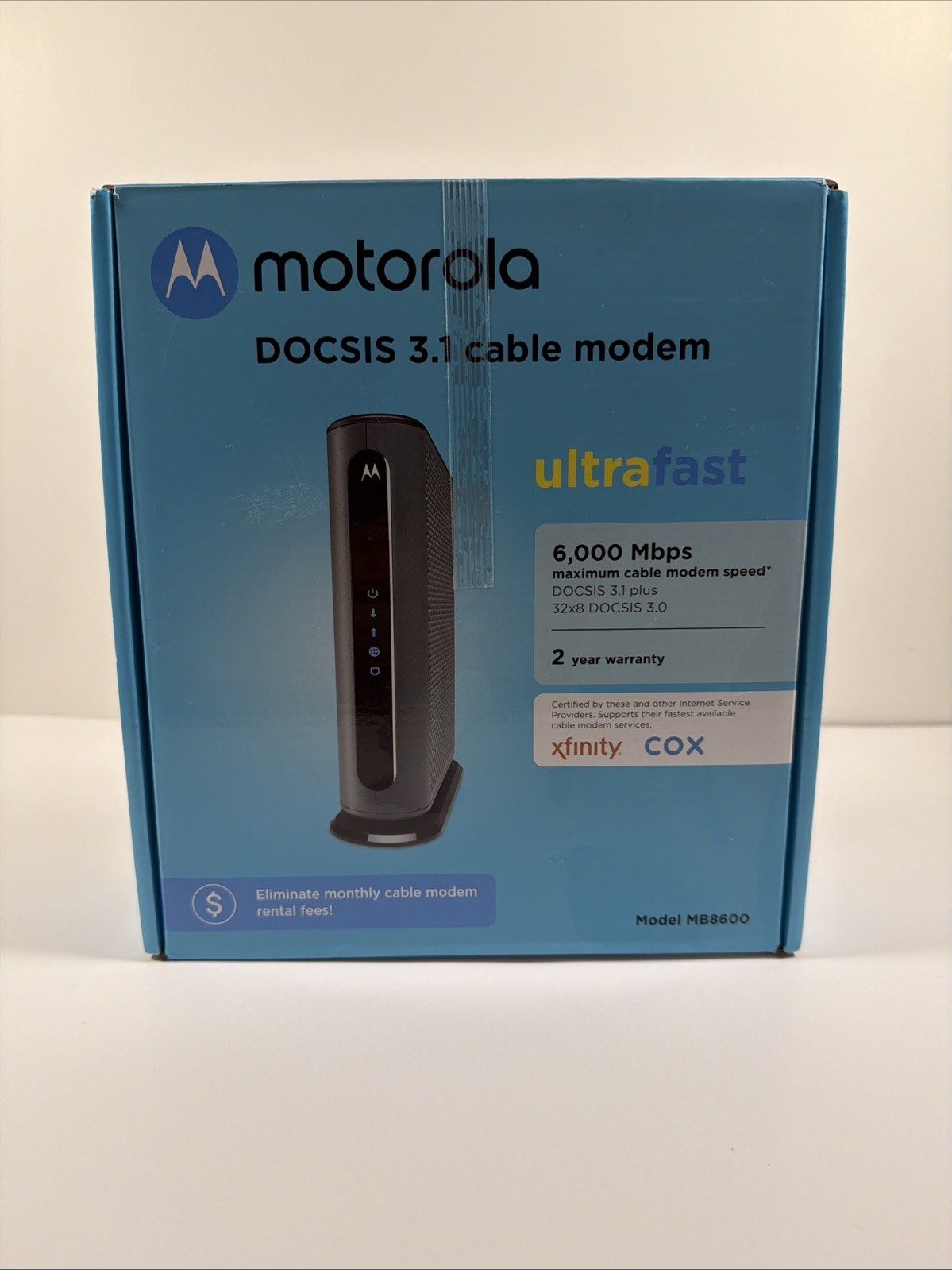 Motorola MB8600 DOCSIS 3.1 Ultra Fast Cable Modem, Black - Tested
