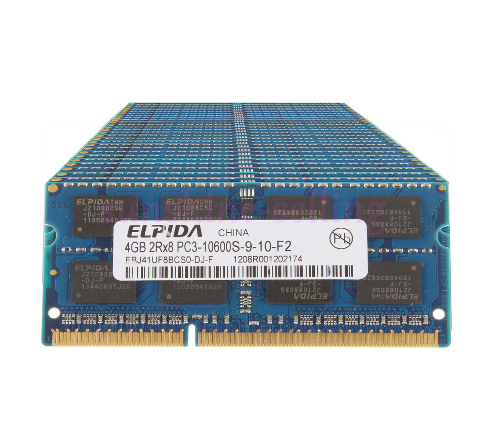Elpida 40 GB DDR3 RAM 10x 4GB PC3-10600 1333Mhz SO-DIMM Laptop Memory NONECC CL9