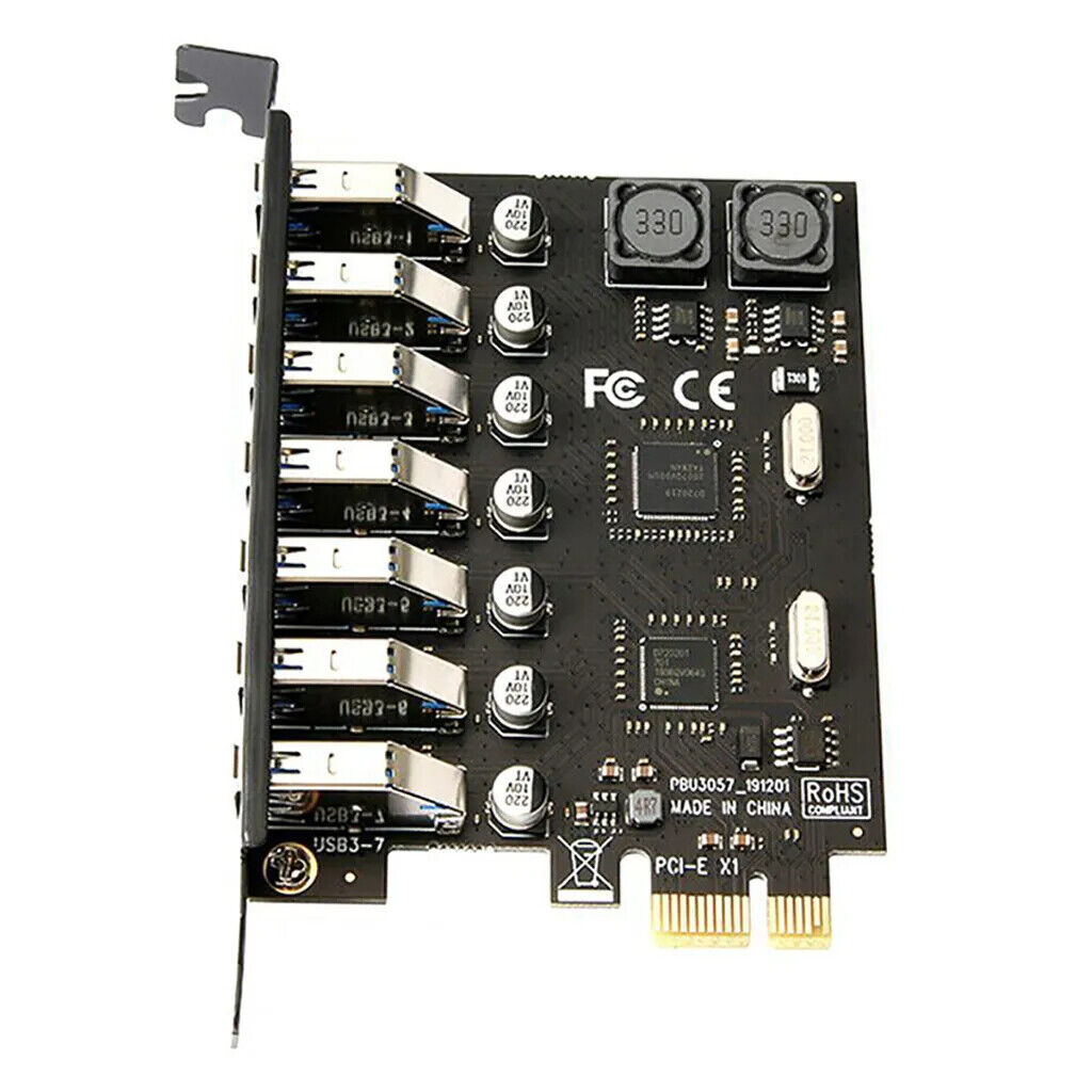 USB 3.0 PCI Express Adapter PCI e to 7 port USB 3 Expansion Card USB3 PCIe PCI-e
