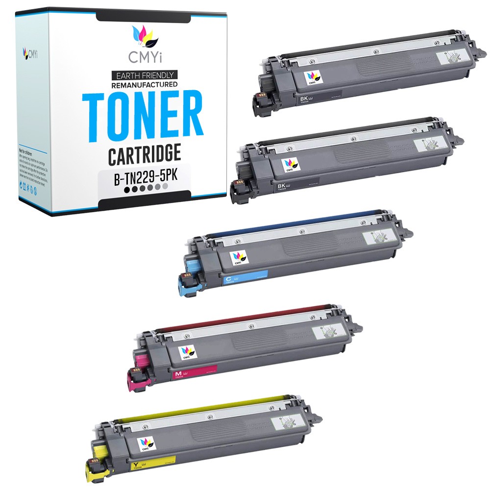5X Compatible CMYi TN229 Printer Cartridges fits Brother HLL3320CDW MFC-L3780CDW