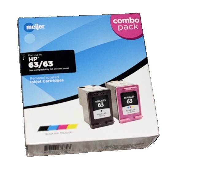HP 63/63 Meijer Inkjet Cartridges Combo Pack NEW Sealed in 2020 VINTAGE Expired