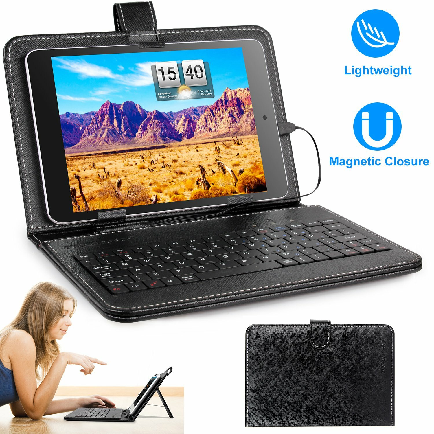 Slim PU Leather Case Cover W/ Stand Keyboard USB 2.0 For 7.9" Android Tablet PC