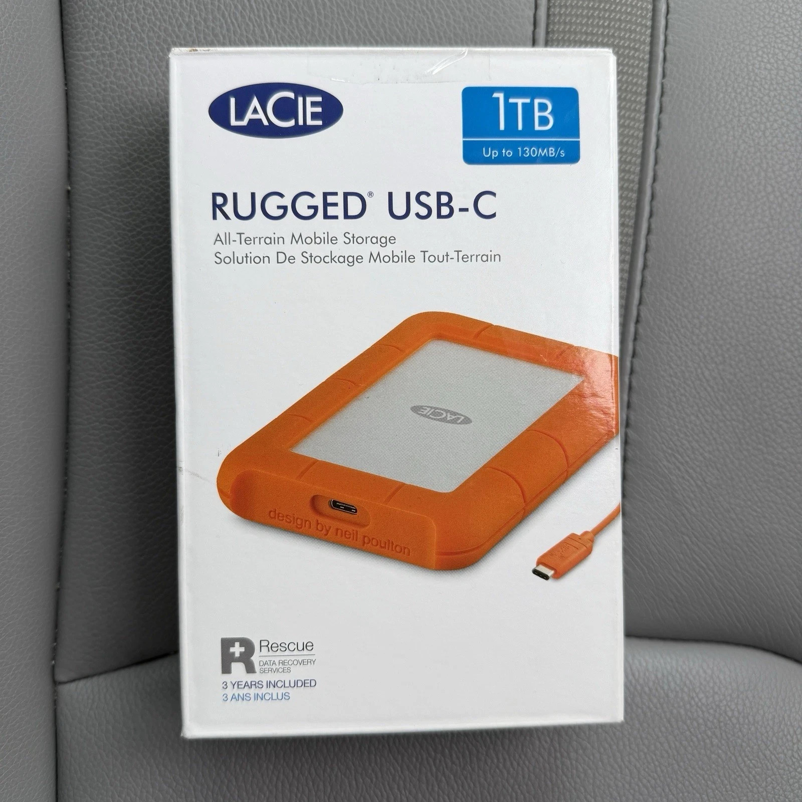 LaCie Rugged USB-C 1TB External Hard Drive USB 3.2 Gen 1 Portable HDD NEW