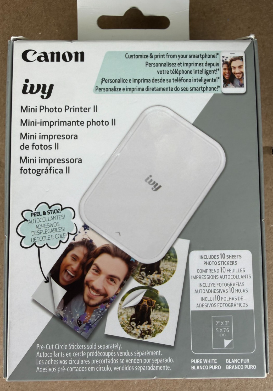 Canon Ivy Mini Photo Printer 2nd Gen White PV-223-PW New Open Box Ships Free