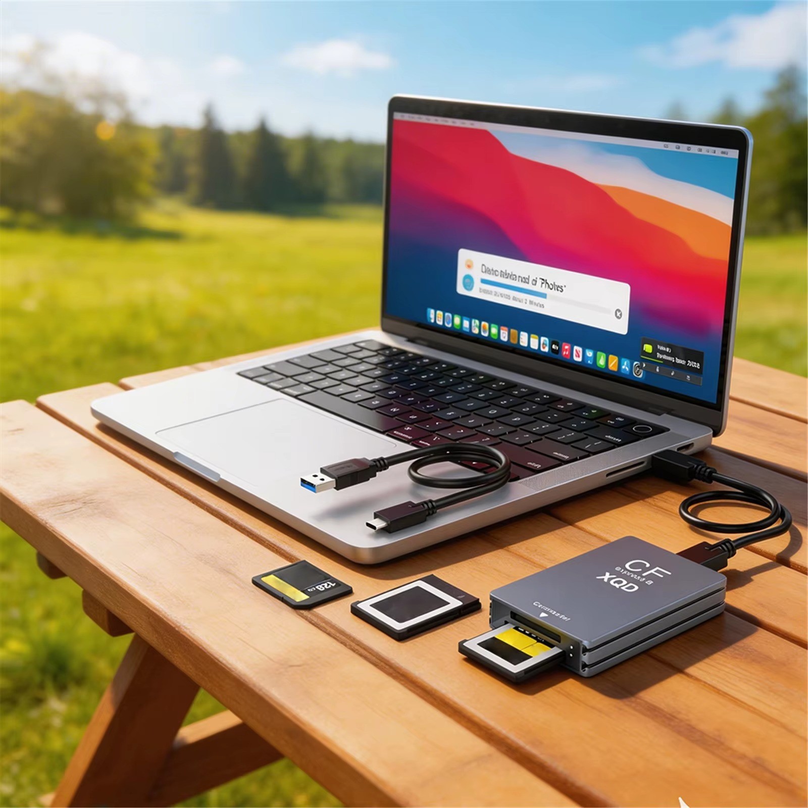 VODOOL 3-in-1 CFexpress Type B XQD SD Card Reader 10Gbps USB-C Aluminum