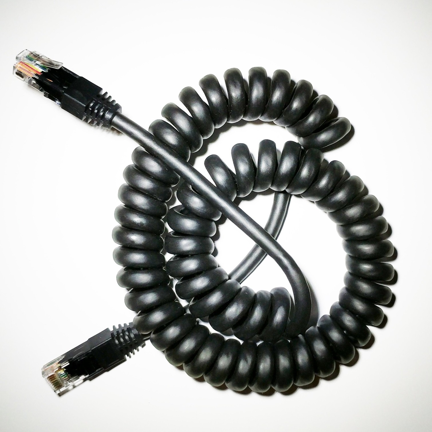 Curlynet 24AWG Spiral-Coiled Ethernet Cat5e Cable (4-15 Feet)