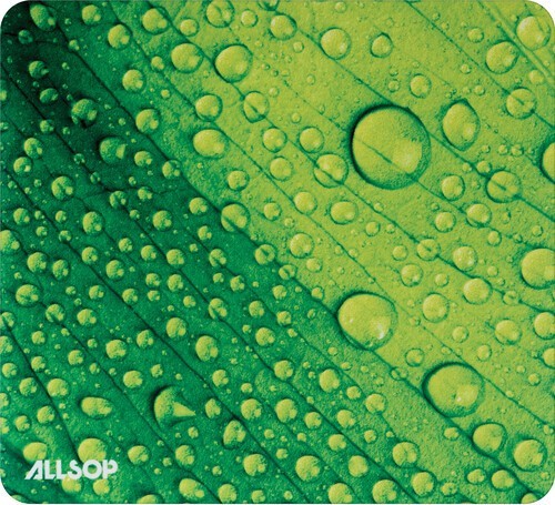 WB Allsop 31624 Naturesmart Mouse Pad - Green Leaf with Raindrops