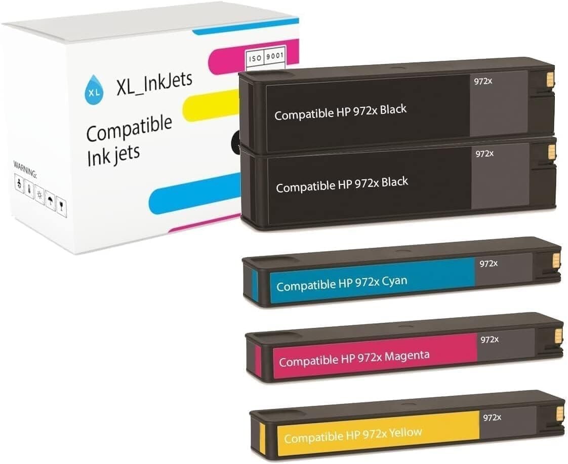 972X 972 XL 5 pack Ink Cartridge For HP PageWide Pro 452dn 452dw 477dn 477dw-NEW