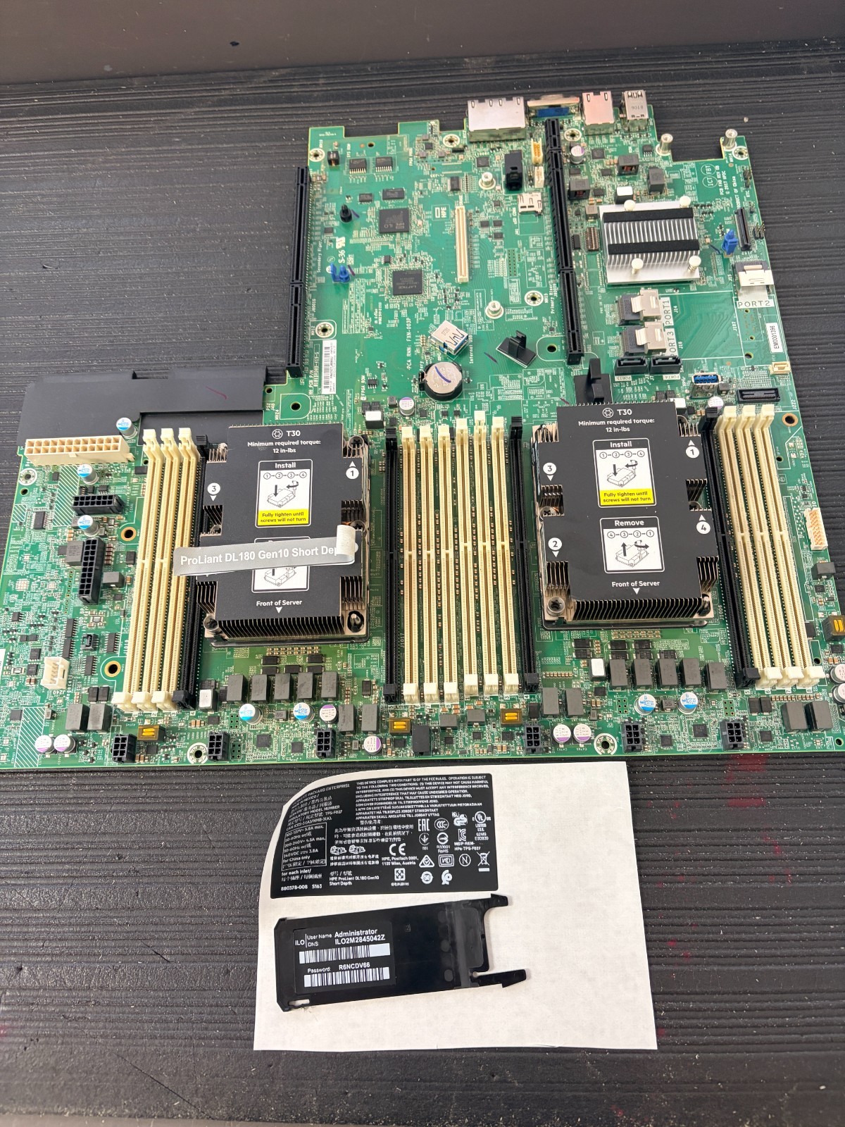 HPE Proliant DL180 Gen10 Short Depth Server Motherboard with Xeon Proc 
