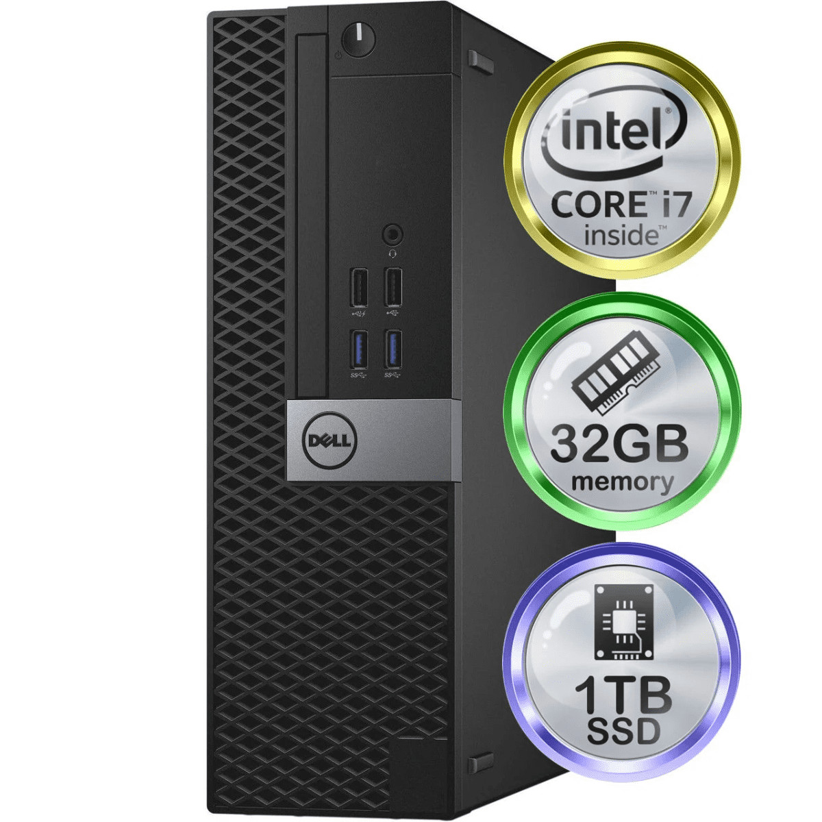 Dell Pre-Owned Dell Optiplex 7040 Desktop Intel i7 32GB DDR4 RAM 1TB SSD
