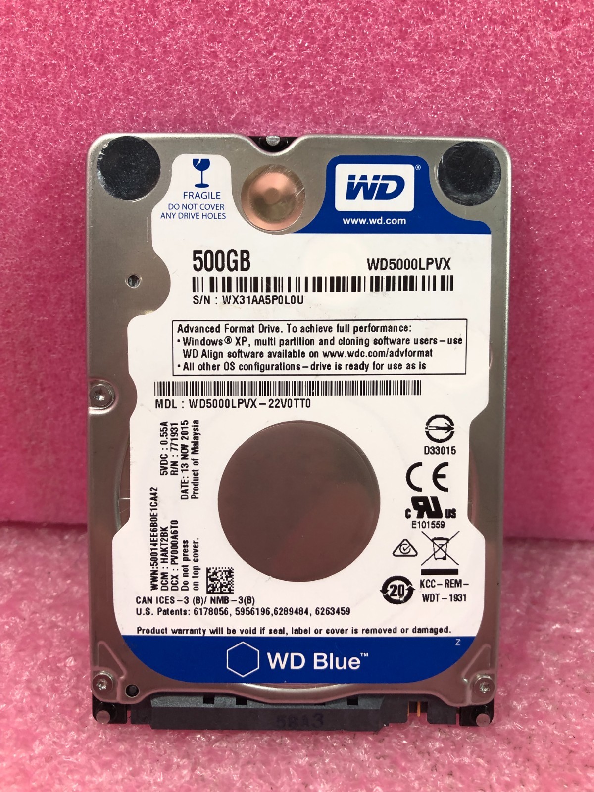 Strong-IT WESTERN DIGITAL WD5000LPVX 500GB 7.2K 2.5" 7mm SATA Hard Drive