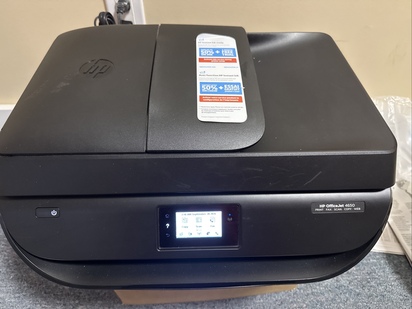HP Officejet 4650 All-in-One Printer WiFi Fax Copy Scan … Plus Ink, Cables