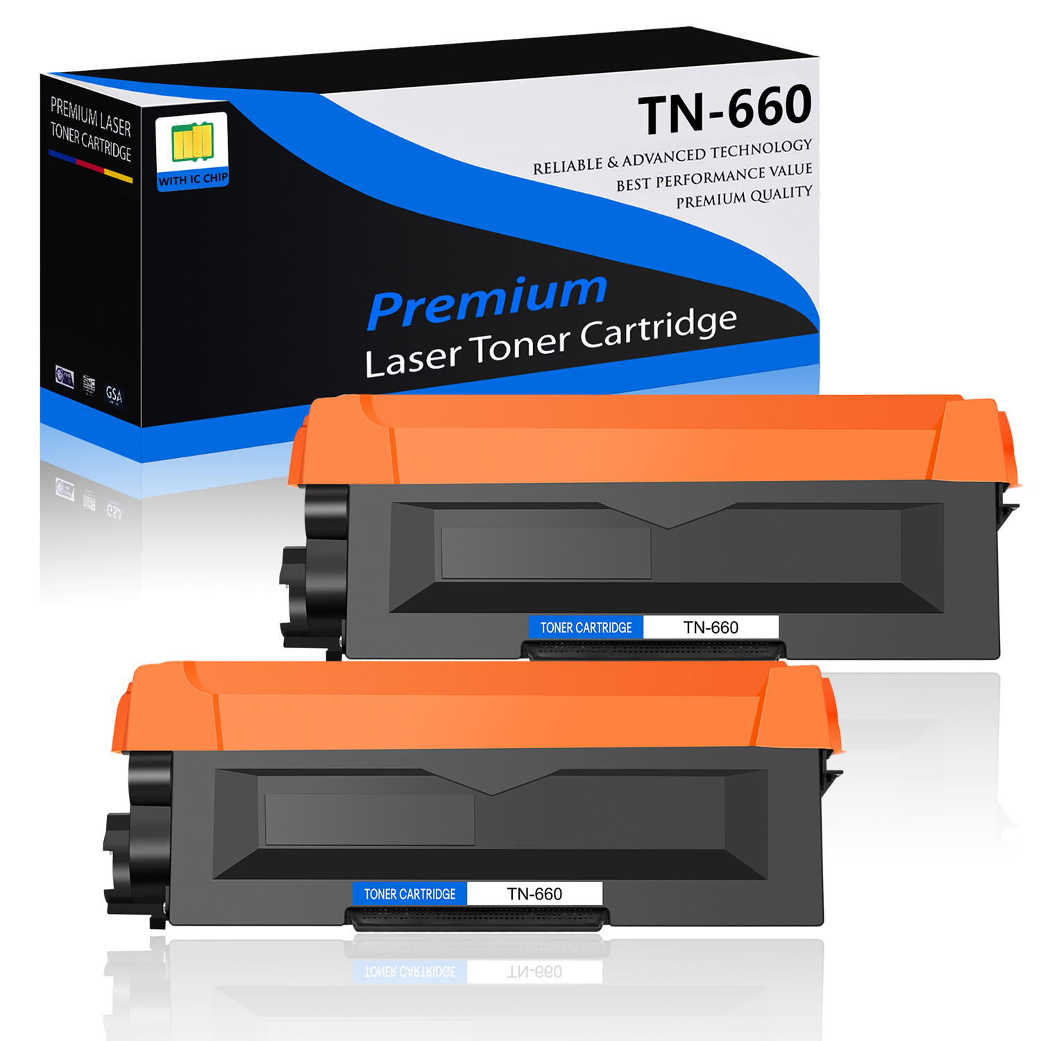 2PK TN660 TN630 Toner Cartridge for Brother MFC-L2700DW HL-L2300D DCP-L2540DW