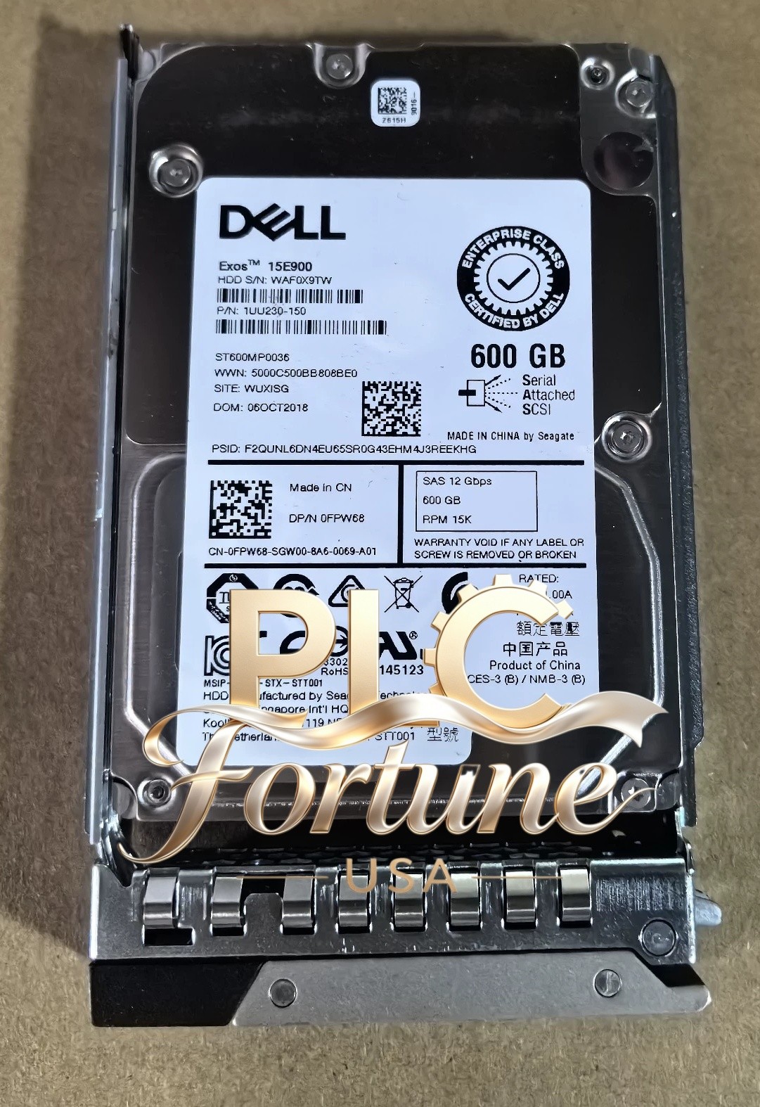 New Dell 0FPW68 FPW68 ST600MP0036 600GB 15K 12Gb/s 2.5" SAS Hard Drive W/TRAY