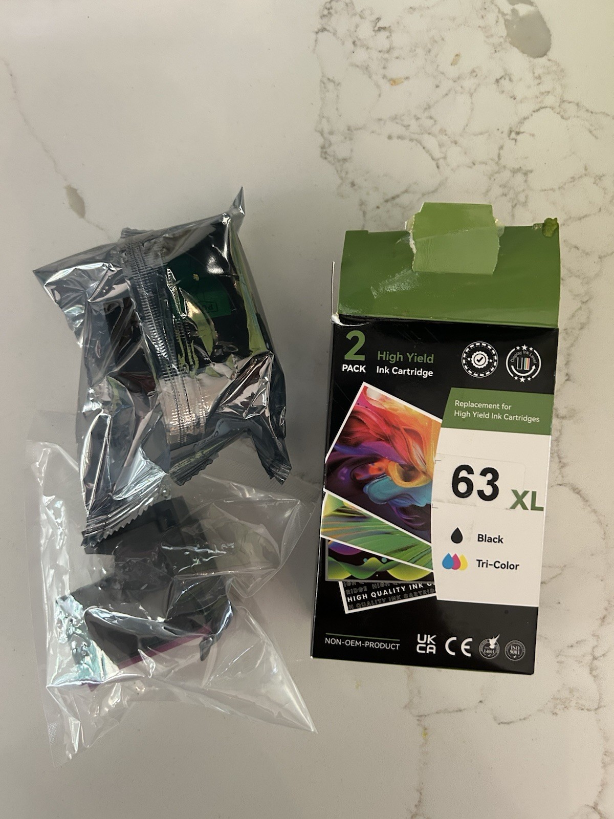 63 XL Color/Black and White Pair (2) Ink Cartridges 