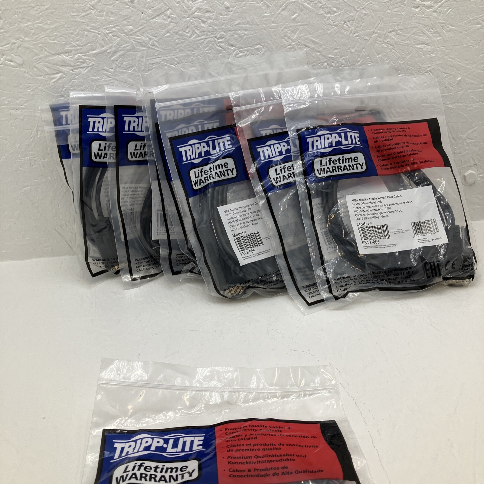 Lot of 10 NEW TRIPP LITE P512-006 6FT VGA Monitor Cable HD15 Male/Male (AMX)