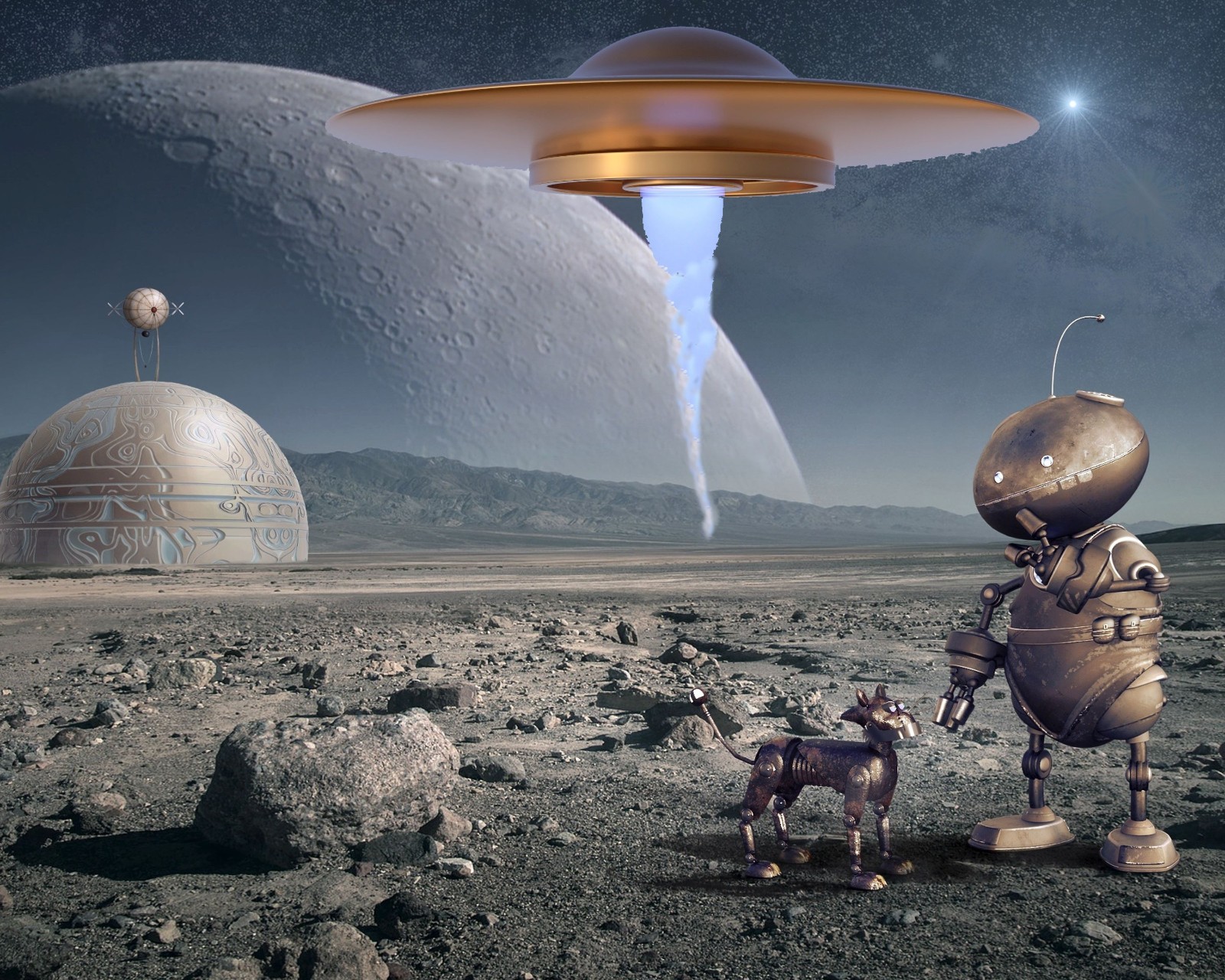 Mouse Pad Aliens Robots  UFO's  Are Real I Believe Now This Photo Proves it