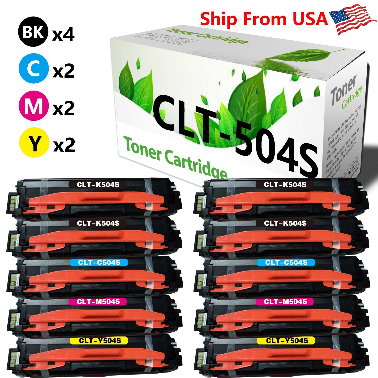 10-Pack CLT-504S 504S Toner Cartridge Fit For CLP-470 SL-C1810W Printer