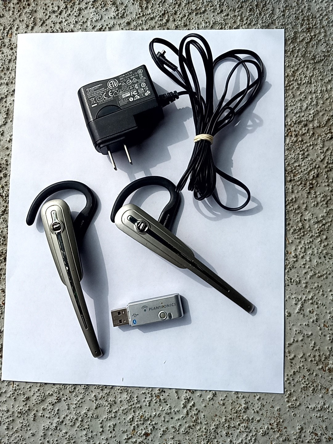 Two Plantronics Calisto B70 USB Headsets one Dongle