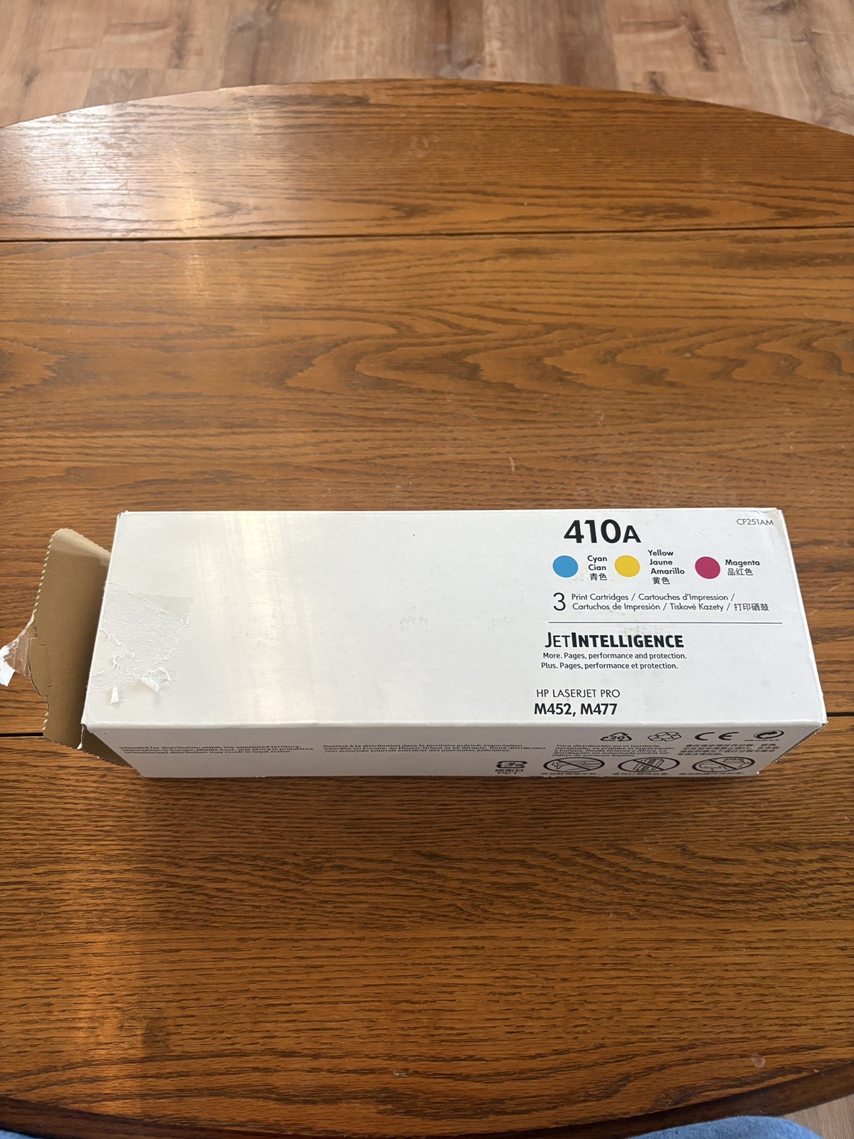 HP 410A Cyan/Magenta/Yellow Toner Cartridges (CF251AM) Pack, OEM-Open Box