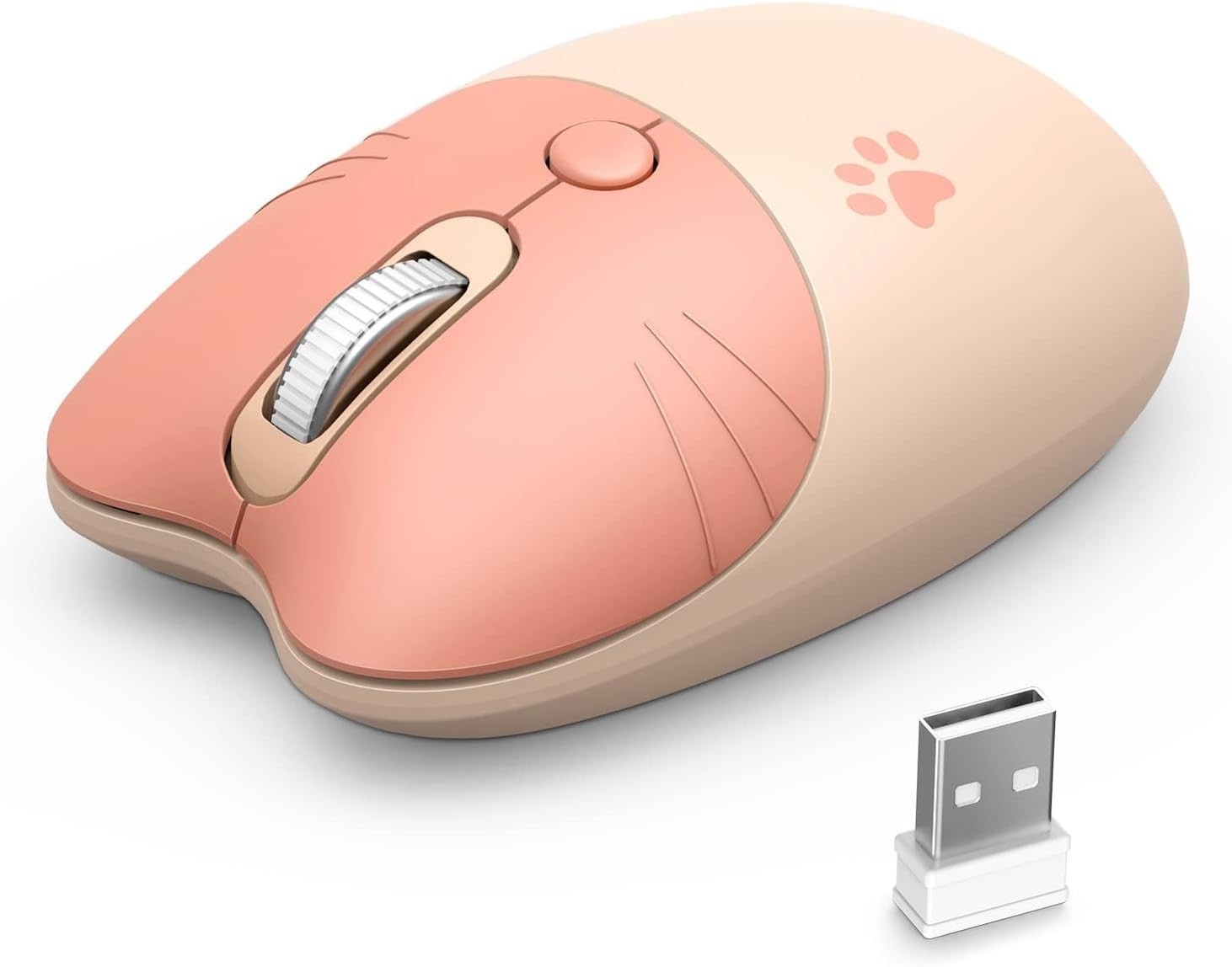 Wireless Compact Silent Mouse with Cute Cat Designs, 2.4Ghz Plug and Play Wirele