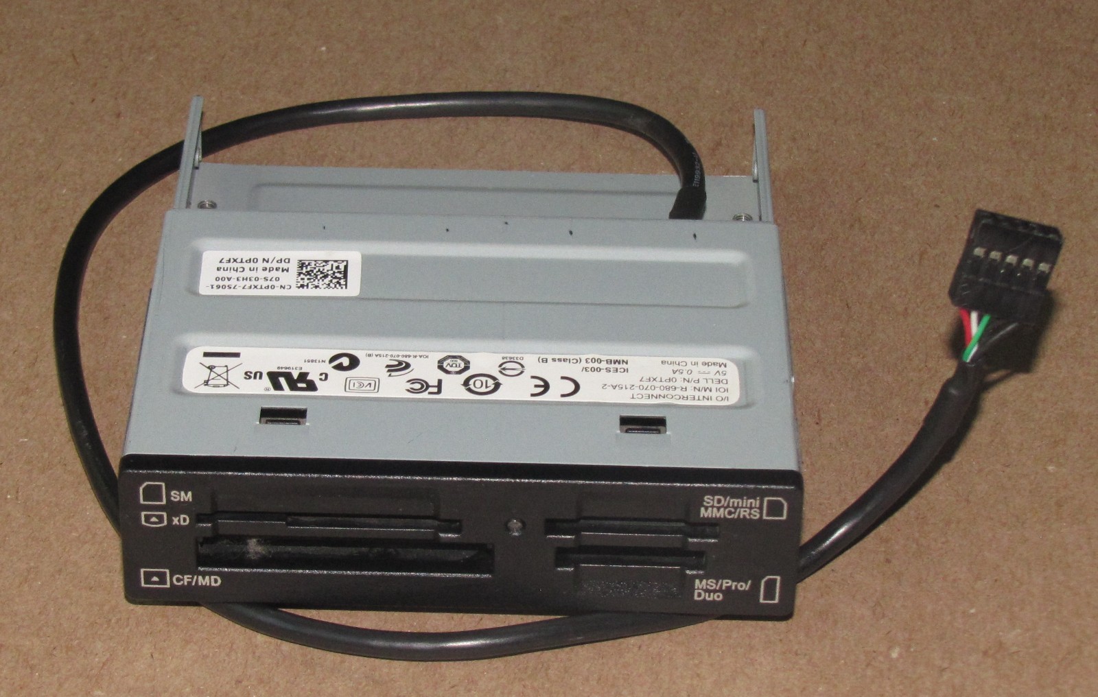 Dell 0PTXF7 Internal USB 3.5" SD, SDHC, MMC Multimedia Compact Flash Card Reader