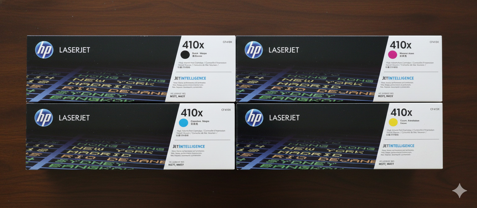 HP 410X High Yield Black Toner CF410X for M452 M477 – CMYK – New & Sealed–4 Pack