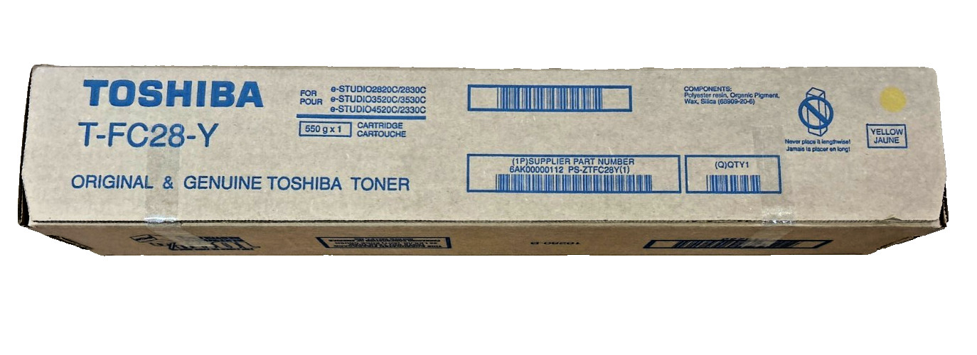 Genuine Toshiba T-FC28-Y / TFC28Y Yellow Toner for eStudio 2330C/2830C/2830C