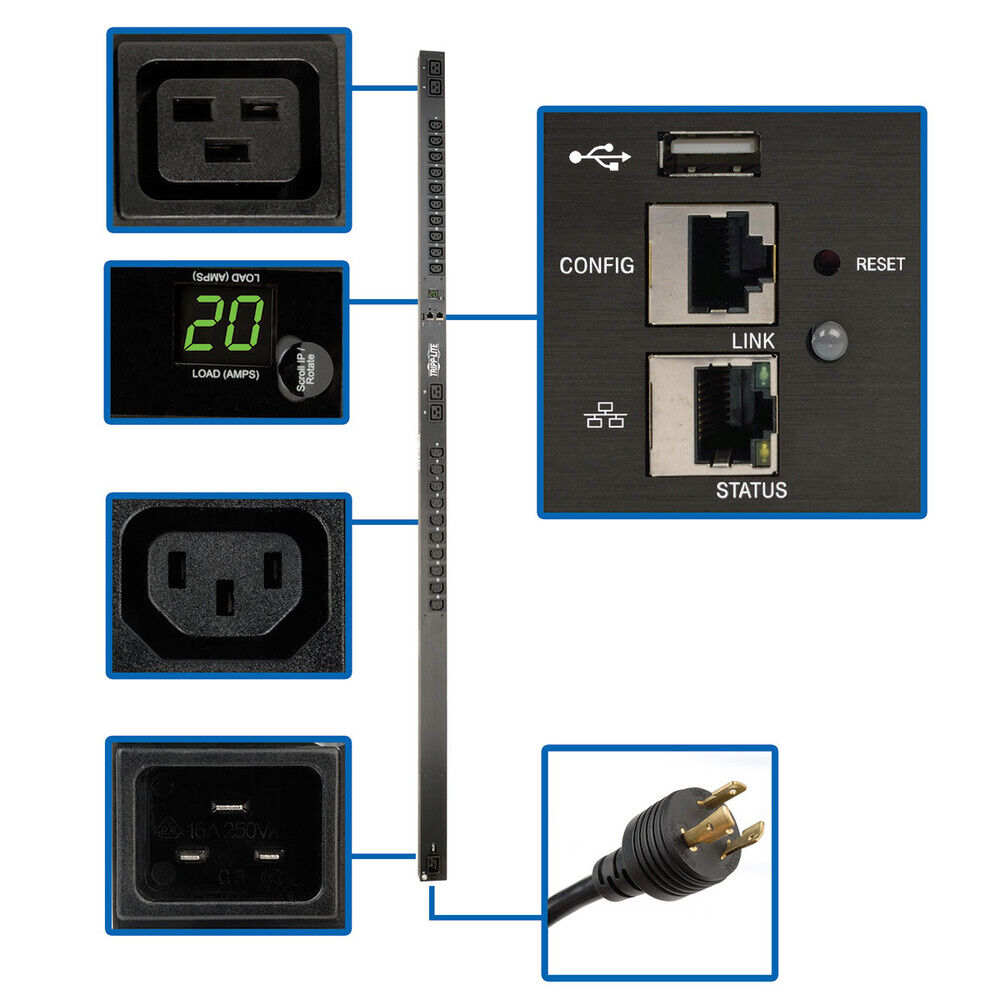 Tripp Lite PDUMNV20HVLX Monitored PDU 3.7kW 208/230V Outlets