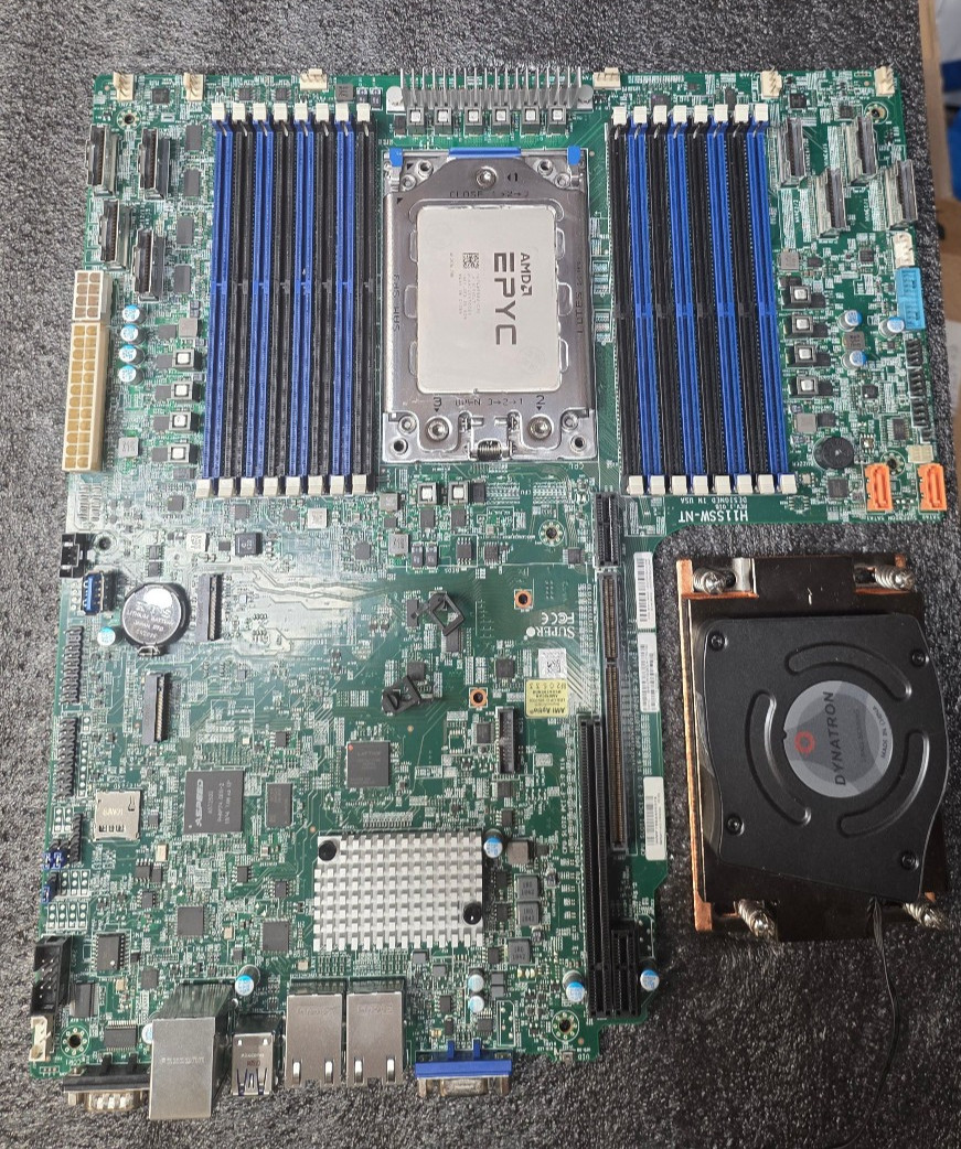 Supermicro H11SSW-NT Motherboard w/7401 CPU & 1U FAN