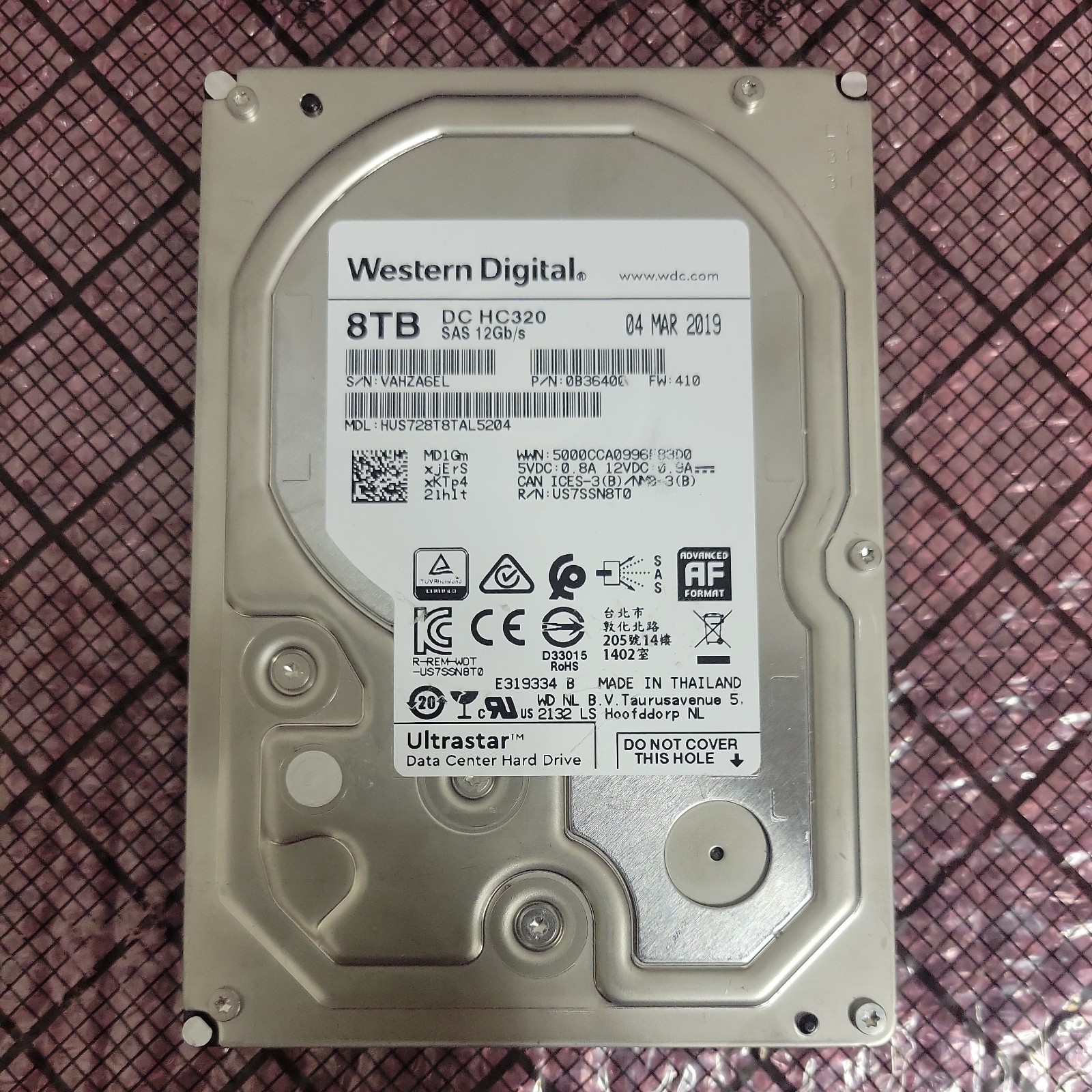 WD ULTRASTAR 8TB 3.5" SAS Server HDD HUS728T8TAL5204